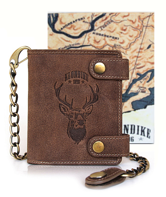 Бумажник KLONDIKE «Tim Deer», натуральная кожа в светло-коричневом цвете, 11,5 х 12,5 х 3 см