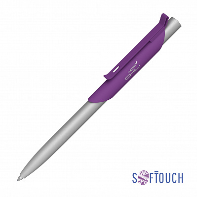 Ручка шариковая "Skil", покрытие soft touch  (Фиолетовый с серебристым)