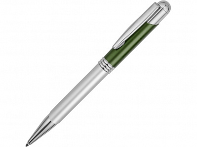 Ручка металлическая шариковая Мичиган (Серебристый/зеленый)