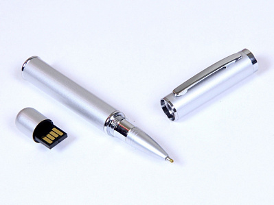 USB 2.0- флешка на 16 Гб в виде ручки с мини чипом (Серебристый)