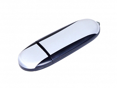 USB 2.0- флешка промо на 32 Гб овальной формы (Серебристый/черный)