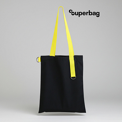 Шоппер Superbag black (чёрный с жёлтым) (Черный с желтым)