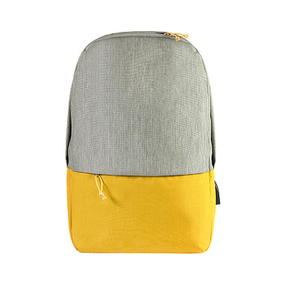 Рюкзак  "Beam", серый/желтый, 44х30х10 см, ткань верха: 100% полиамид, подкладка: 100% полиэстер