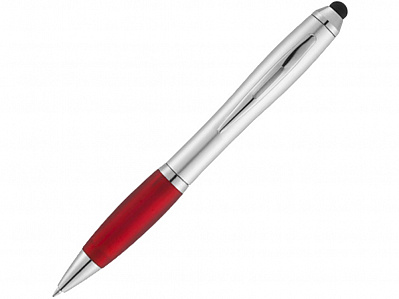 Ручка-стилус шариковая Nash (Серебристый/красный)
