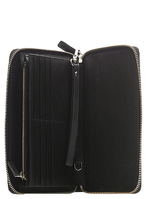 Кошелёк-барсетка BUGATTI Atlanta, на молнии, чёрный, натуральная воловья кожа, 21х2х12 см