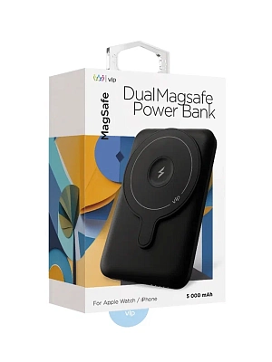 Беспроводной магнитный ПЗУ VLP Dual Magsafe PowerBank 5000, черный