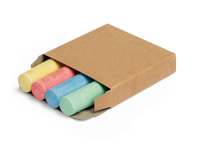Коробка с 4 мелками PARROT (Натуральный/разноцветный)