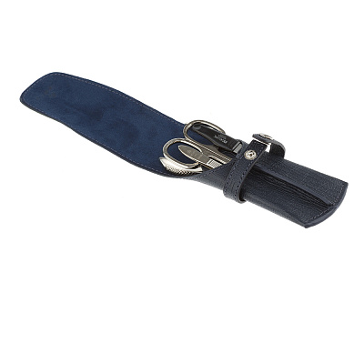 Маникюрный набор DEWAL, 7пр. Футляр: натуральная кожа, цвет красный (Синий)