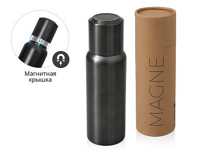 Вакуумный термос c магнитной крышкой Magne, 500 мл (Тёмно-серый)