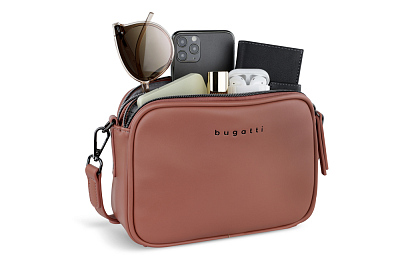 Сумка кросс-боди женская BUGATTI Almata, абрикосовая, полиуретан, 21,5х6х15 см