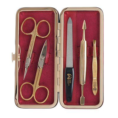 Маникюрный набор GD, 5 пр. Футляр: искусcтвенная кожа, цвет Viva Magenta