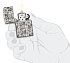 Зажигалка ZIPPO Skeleton с покрытием Glow in the Dark Green, латунь/сталь, серая, 38x13x57 мм - Фото 5