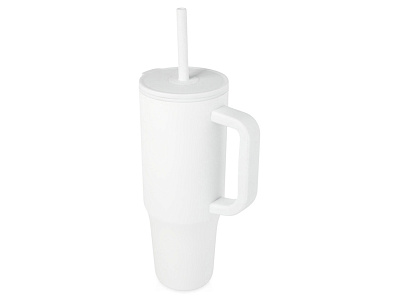 Герметичная термокружка Brady с силиконовой трубочкой, переработанная сталь, 900 мл (Белый)