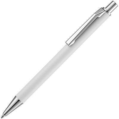 Ручка шариковая Lobby Soft Touch Chrome, белая (Белый)