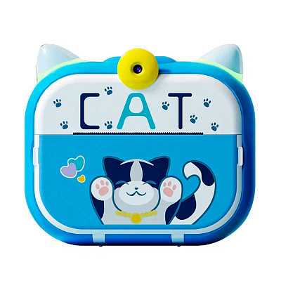 Детская камера c печатью фотографий Kid Joy Cat Print Cam P13, голубой