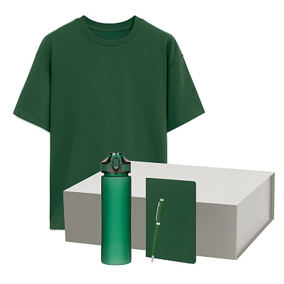 Набор с одеждой RUST NEO (футболка, бутылка, ежедневник, ручка) , XS/S (Зеленый)
