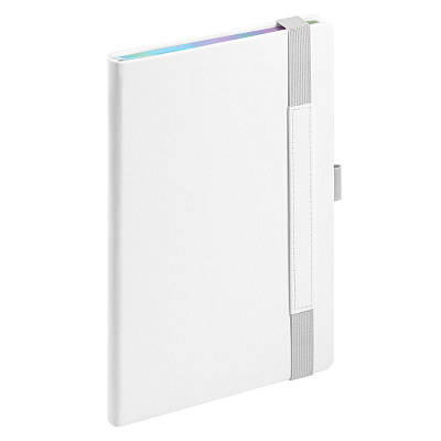 Ежедневник Galaxy недатированный, жесткая обложка, срез голограф. фольга, белый