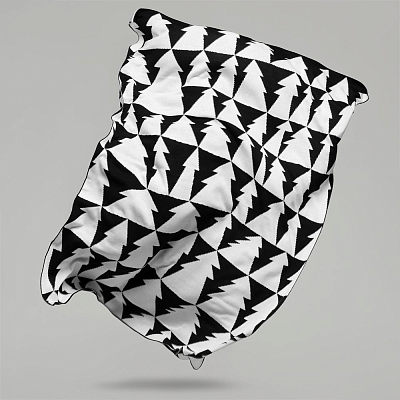 Плед «Танцующий лес», черно-белый