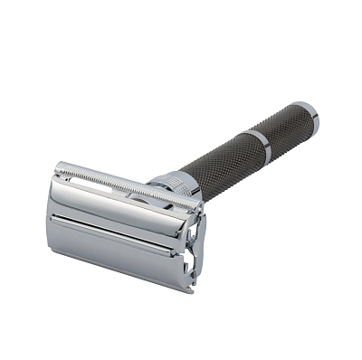 Станок Т-образный для бритья ERBE, нержавеющая сталь, хромированное покрытие, черный цвет, в картонной коробке