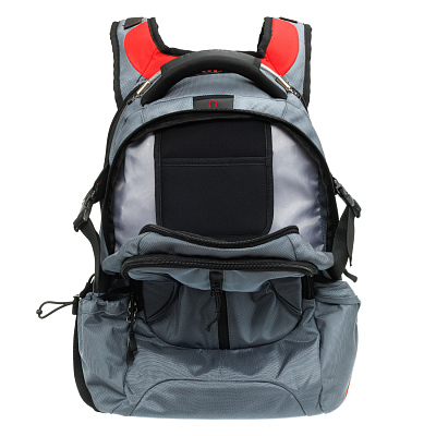 Рюкзак TORBER DRIVE с отделением для ноутбука 15", серый/красный, полиэстер 1680D, 36x17x50 см, 30 л