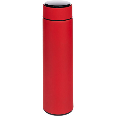 Смарт-бутылка с заменяемой батарейкой Long Therm Soft Touch, красная (Красный)