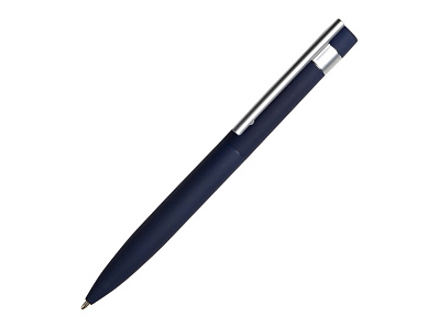 Ручка шариковая металлическая Matteo soft-touch (Темно-синий/серебристый)