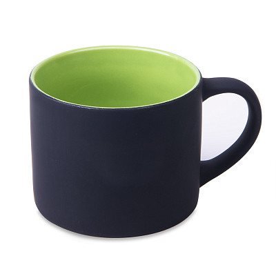 Кружка YASNA с покрытием SOFT-TOUCH, черный с зеленым, 310 мл, фарфор (Черный, зеленый) Кружка YASNA с покрытием SOFT-TOUCH, черный с зеленым, 310 мл, фарфор (Черный, зеленый)