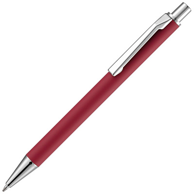 Ручка шариковая Lobby Soft Touch Chrome, красная (Красный)
