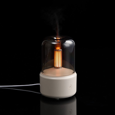 Увлажнитель-ароматизатор с подсветкой mistFlicker, молочно-белый (Белый) Увлажнитель-ароматизатор с подсветкой mistFlicker, молочно-белый (Белый)
