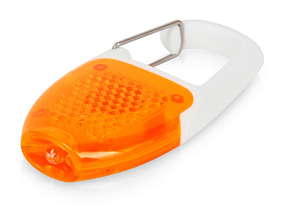 Брелок - фонарик с отражателем и карабином (Оранжевый/белый)