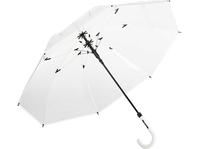 Зонт-трость Pure с прозрачным куполом (Прозрачный/белый)