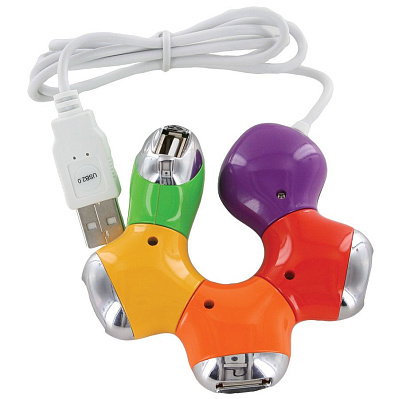 USB-разветвитель "Трансформер" (Разные цвета)
