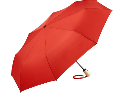 Зонт складной из бамбука ÖkoBrella полуавтомат (Красный)